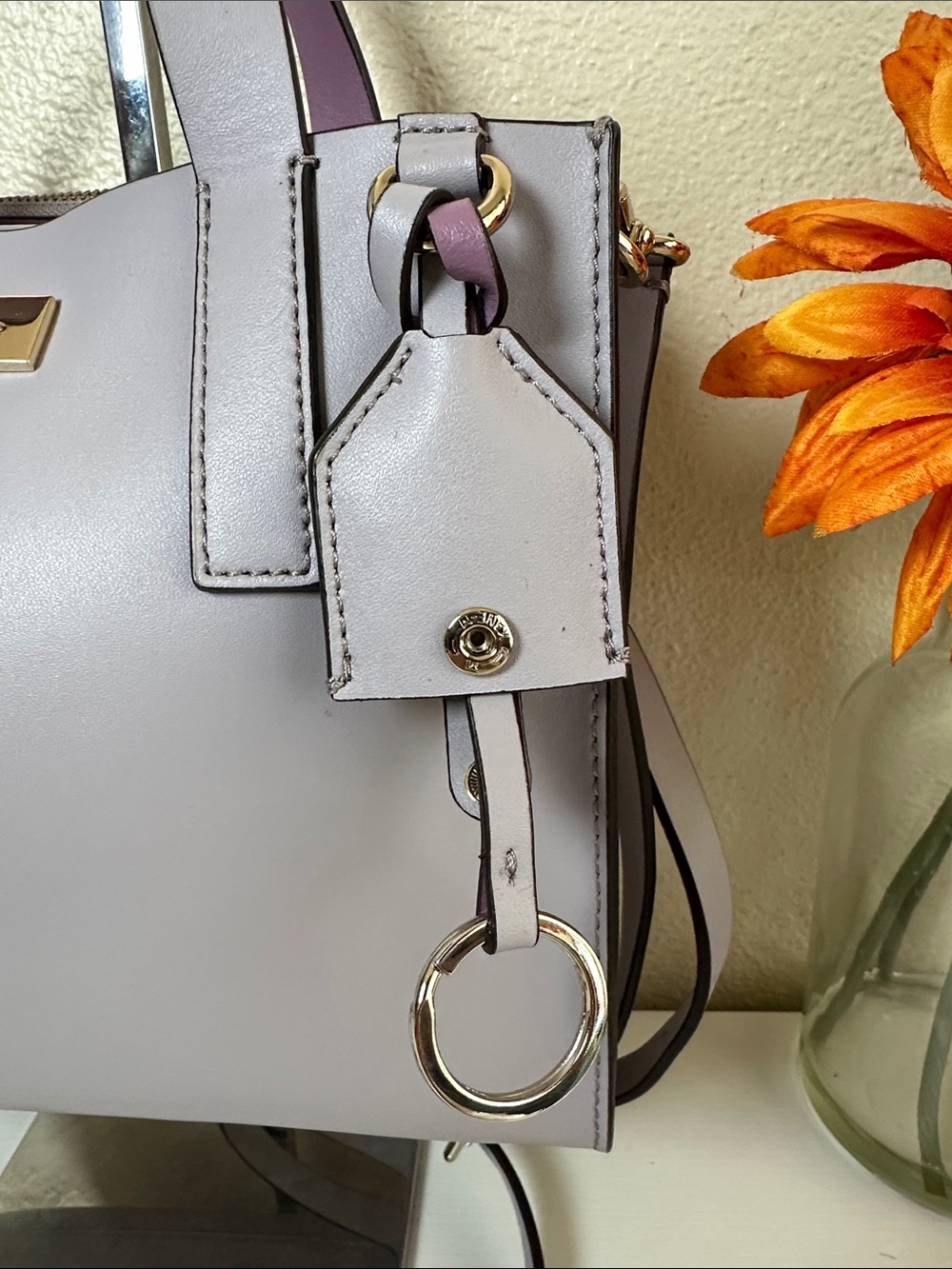 Like NEW Kate Spade Lavender Satchel with matching Long Strap - Picture 10 of 15
